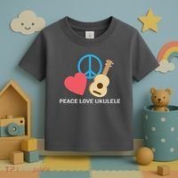 Peace Love Ukulele Toddler T-Shirt thumb 3