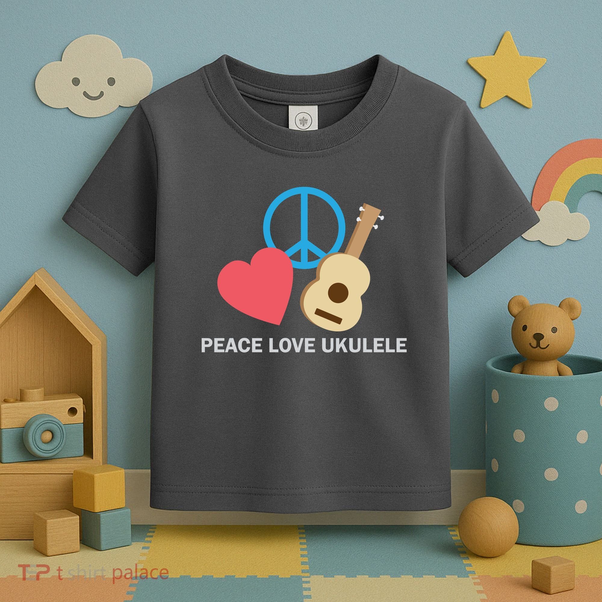 Peace Love Ukulele Toddler T-Shirt