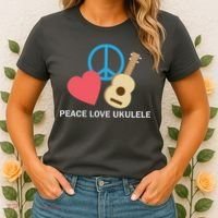 Peace Love Ukulele Women's T-Shirt thumb 2