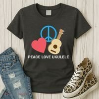 Peace Love Ukulele Women's T-Shirt thumb 3