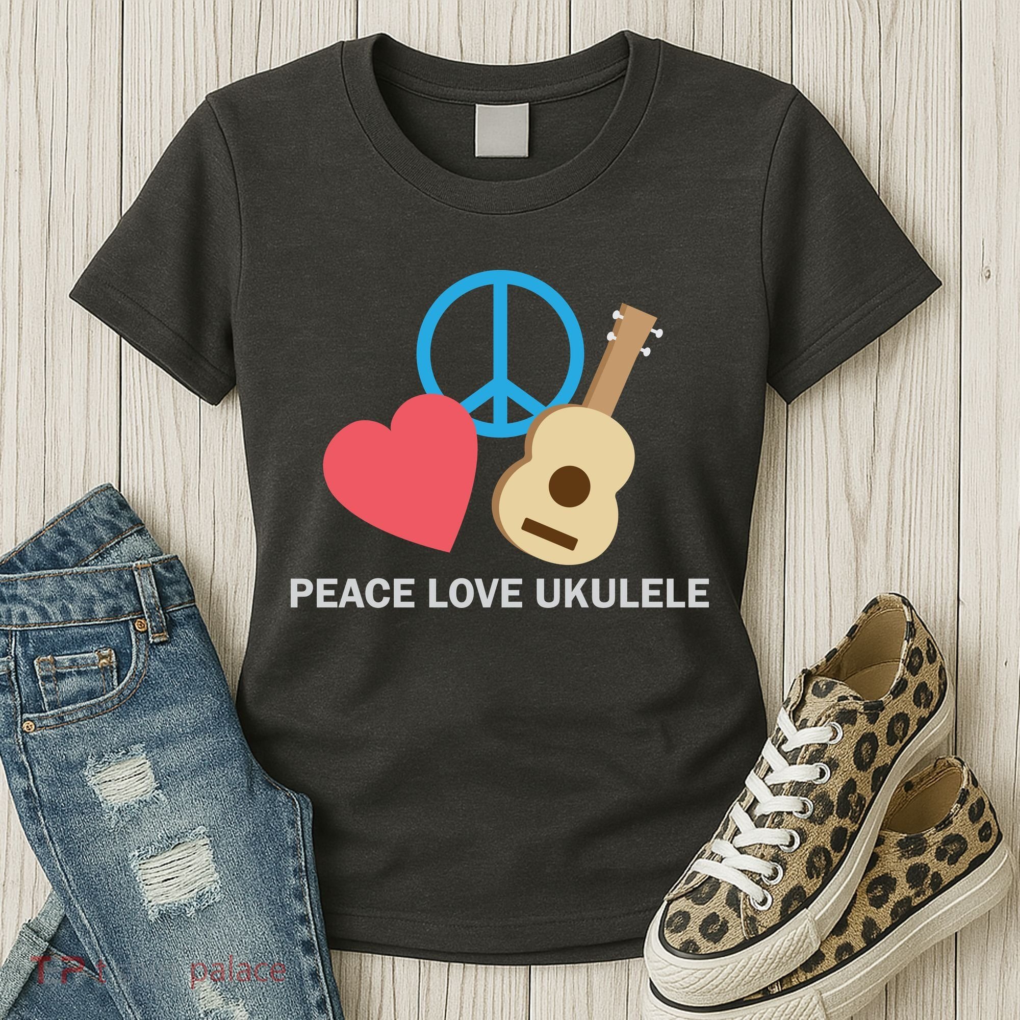 Peace Love Ukulele Women's T-Shirt