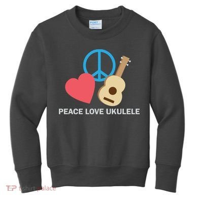 Peace Love Ukulele Kids Sweatshirt