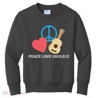 Peace Love Ukulele Kids Sweatshirt thumb 0