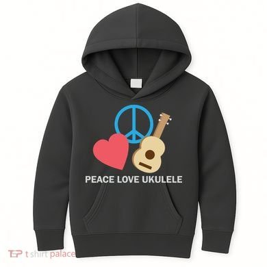 Peace Love Ukulele Kids Hoodie