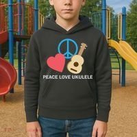 Peace Love Ukulele Kids Hoodie thumb 2