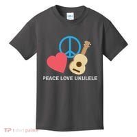 Peace Love Ukulele Kids T-Shirt thumb 0
