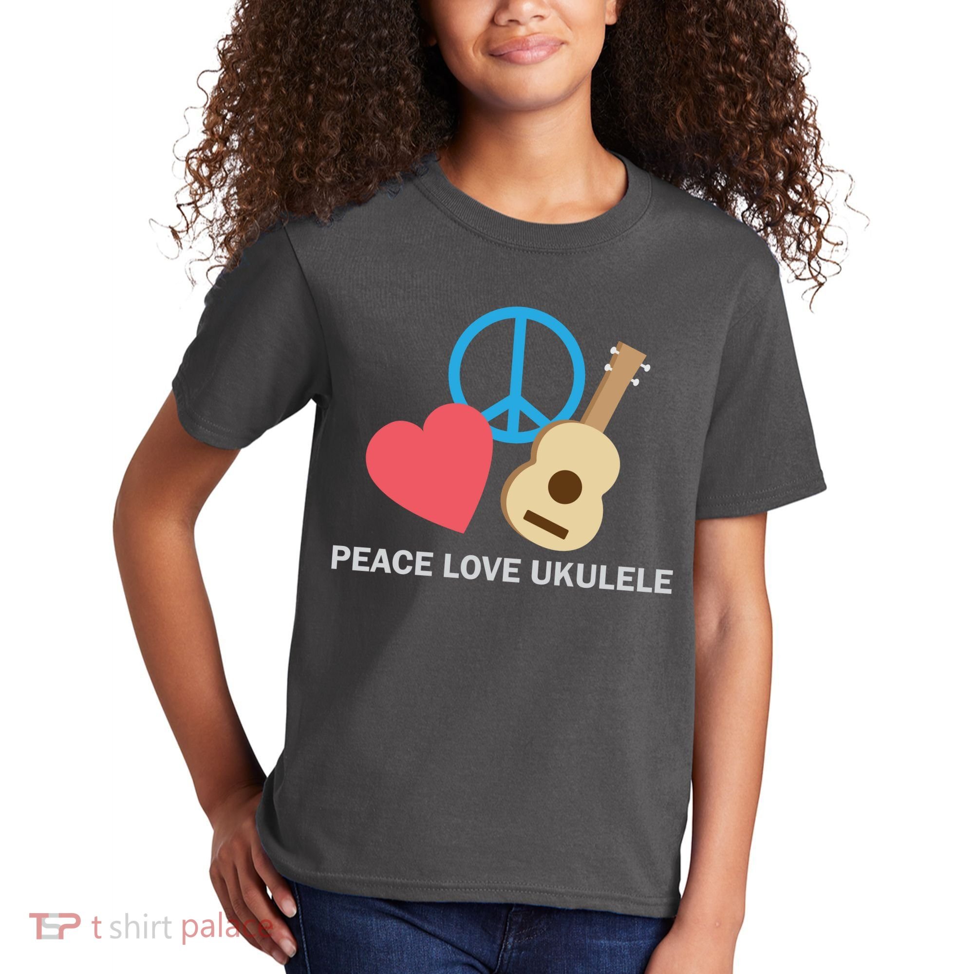 Peace Love Ukulele Kids T-Shirt