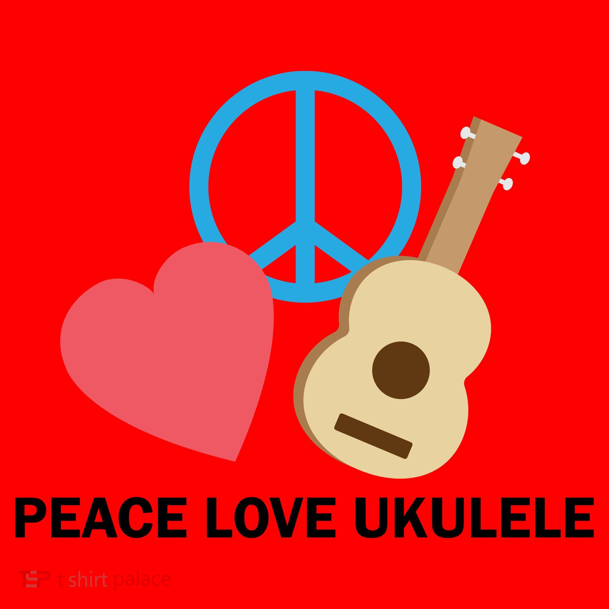 Peace Love Ukulele Santa Hat