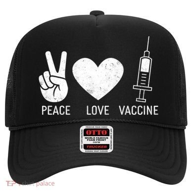 Peace Love Vaccine Shot Hat