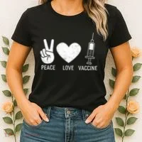 Peace Love Vaccine Shot Women's T-Shirt thumb 2