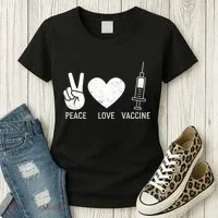 Peace Love Vaccine Shot Women's T-Shirt thumb 3