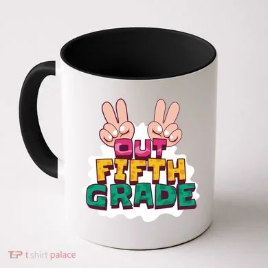 Peace Out Fifth Grade Coffee Mug