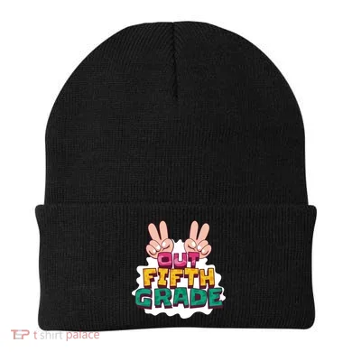 Peace Out Fifth Grade Beanie