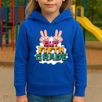 Peace Out Fifth Grade Kids Hoodie thumb 3