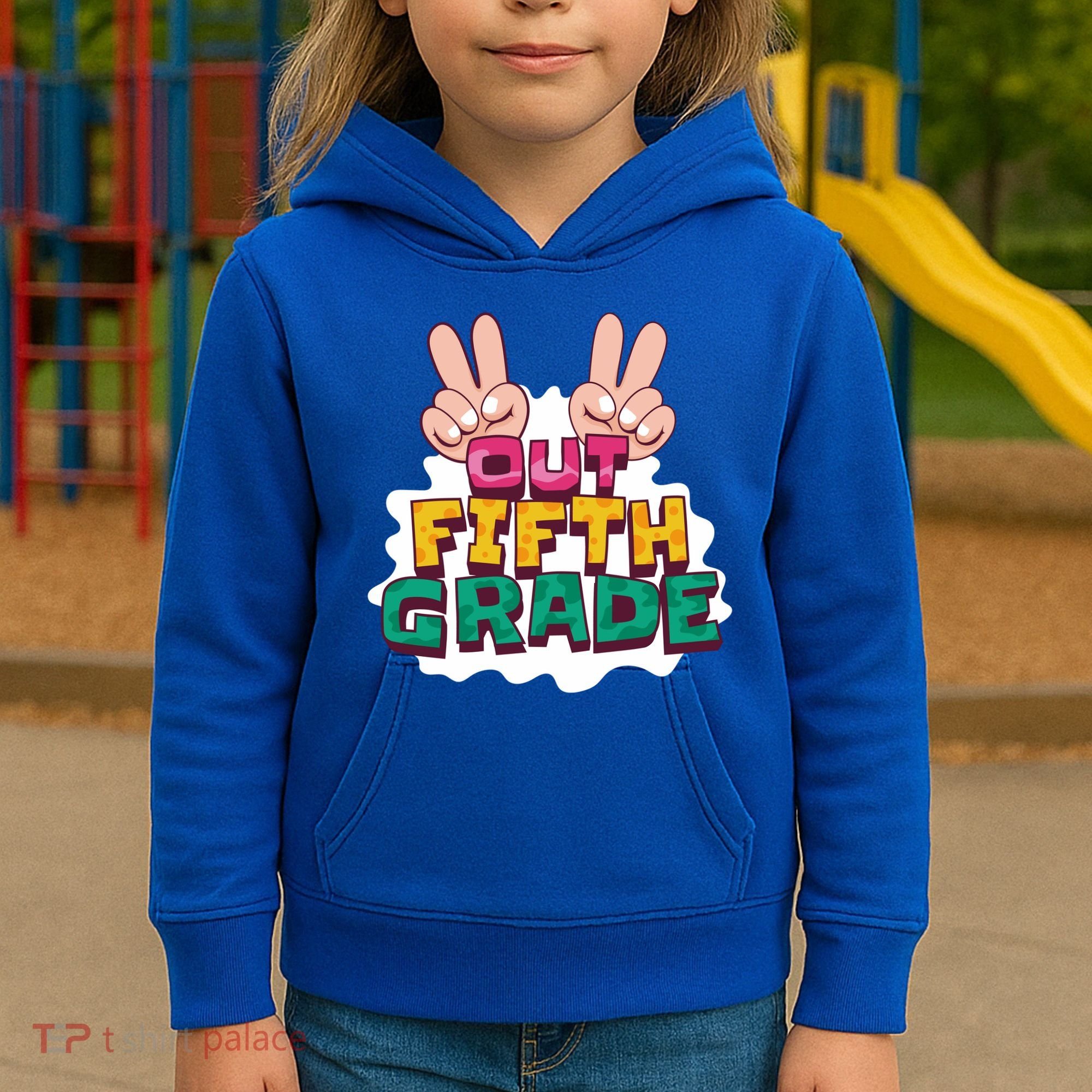 Peace Out Fifth Grade Kids Hoodie