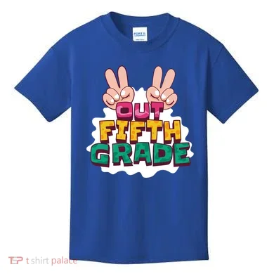 Peace Out Fifth Grade Kids T-Shirt