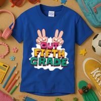 Peace Out Fifth Grade Kids T-Shirt thumb 3