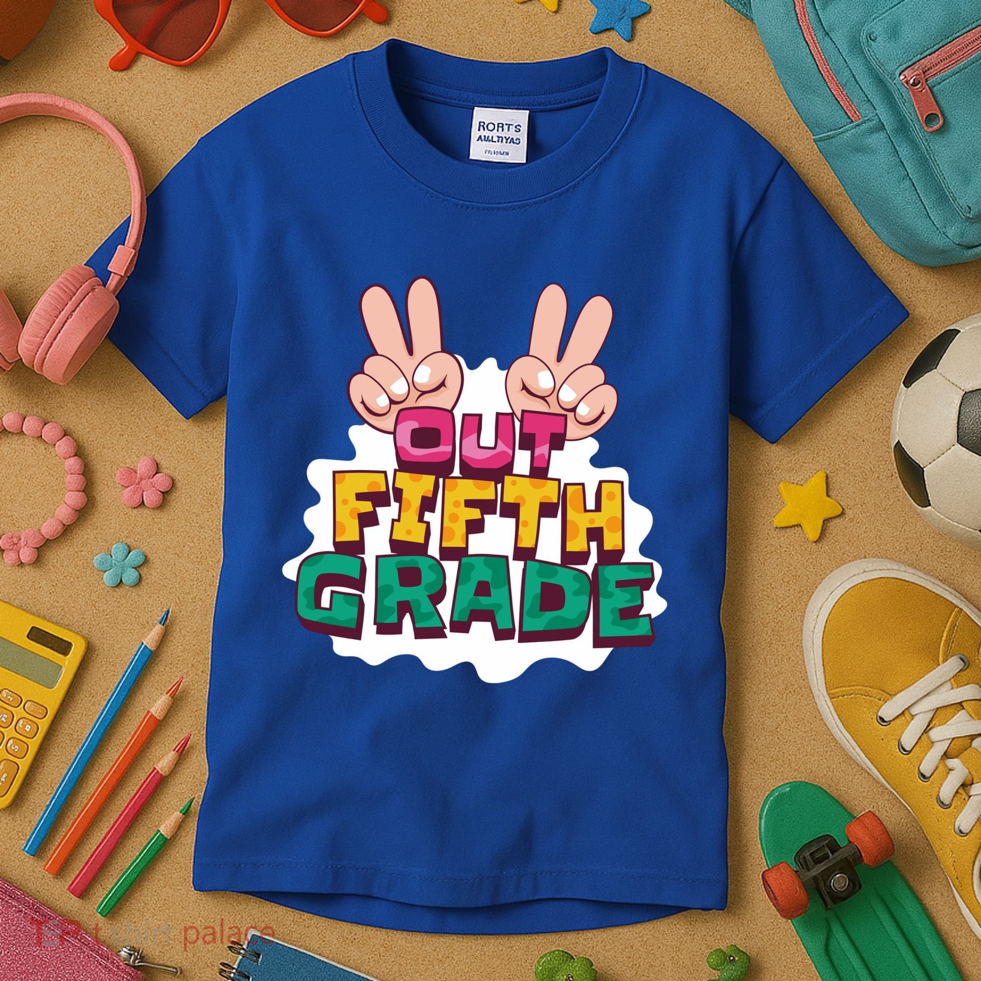 Peace Out Fifth Grade Kids T-Shirt