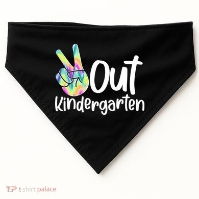 Peace Out Kindergarten USA-Made Doggie Bandana