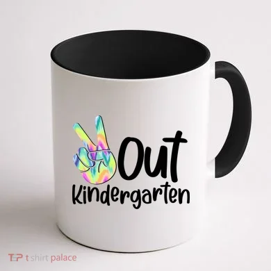 Peace Out Kindergarten Coffee Mug back