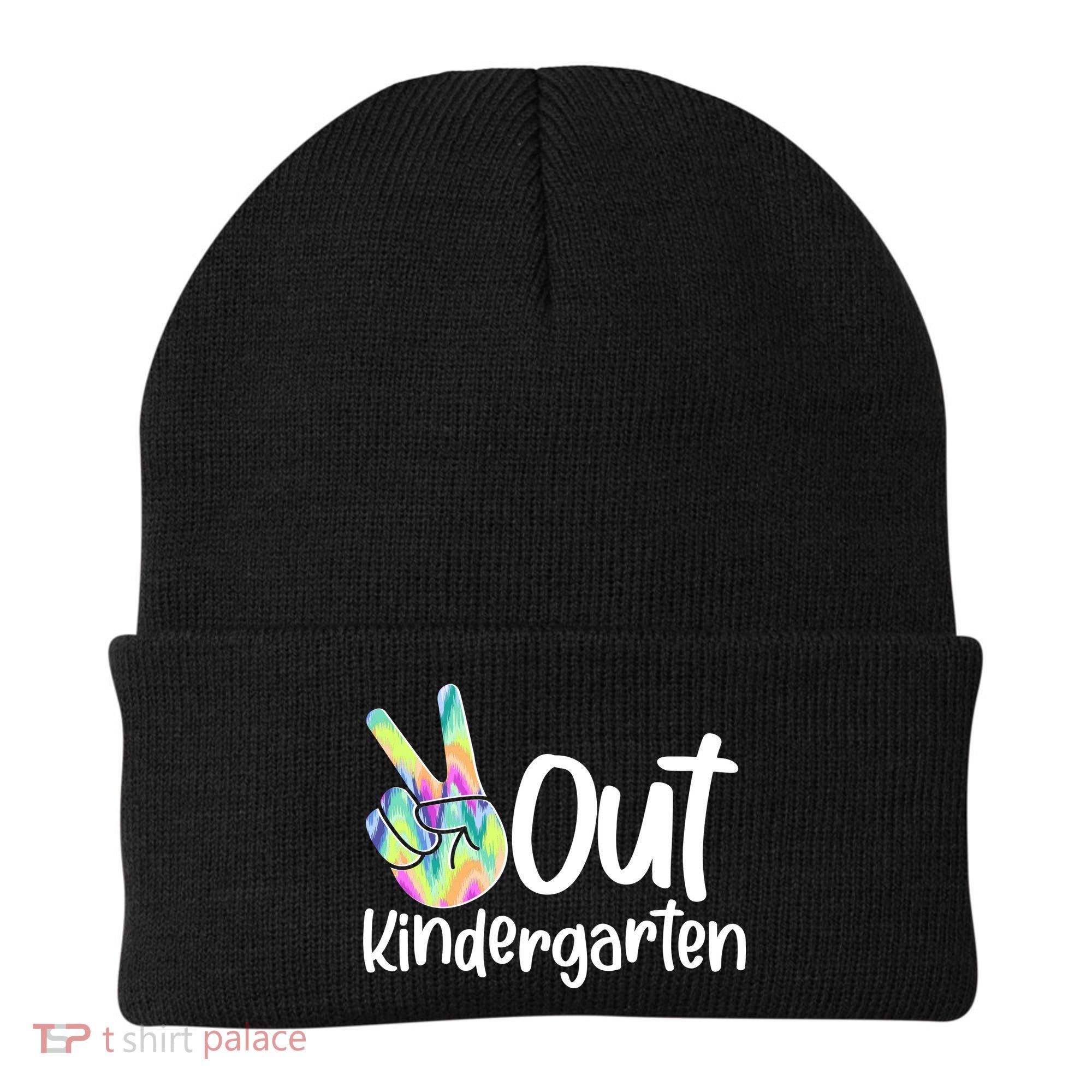 Peace Out Kindergarten Beanie