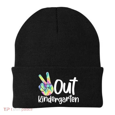 Peace Out Kindergarten Beanie