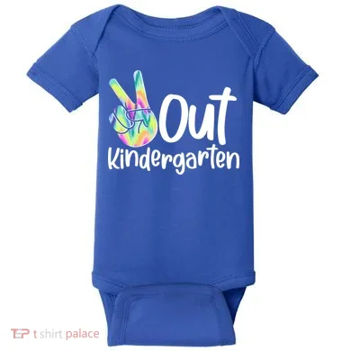 Peace Out Kindergarten Baby Bodysuit