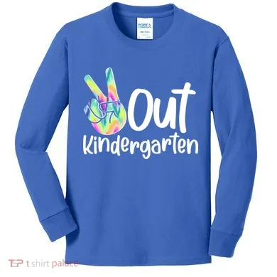 Peace Out Kindergarten Kids Long Sleeve Shirt