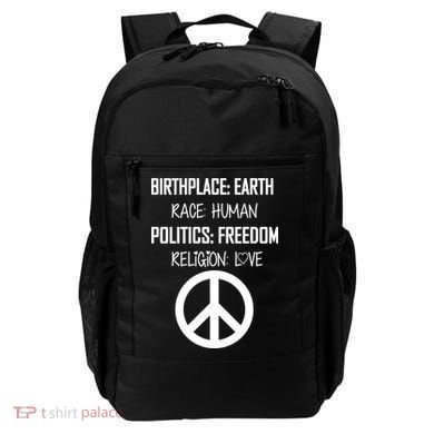 Peace Race Religion Politics Backpack