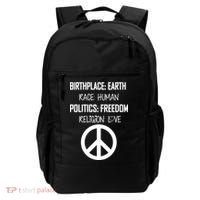 Peace Race Religion Politics Backpack thumb 0