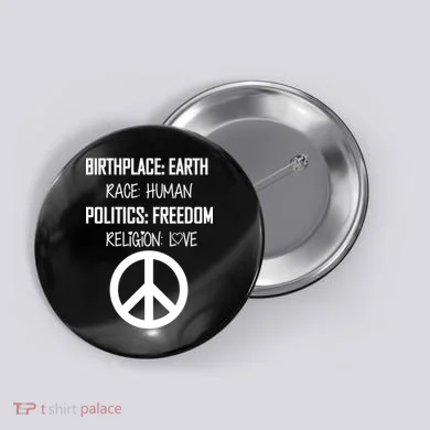 Peace Race Religion Politics Button