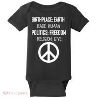 Peace Race Religion Politics Baby Bodysuit thumb 0
