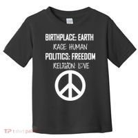 Peace Race Religion Politics Toddler T-Shirt thumb 0