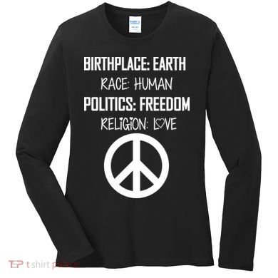 Peace Race Religion Politics Women's Long Sleeve Shirt