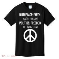 Peace Race Religion Politics Kids T-Shirt thumb 0