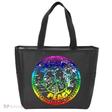 Peace Retro Tie Dyed Logo Tote Bag