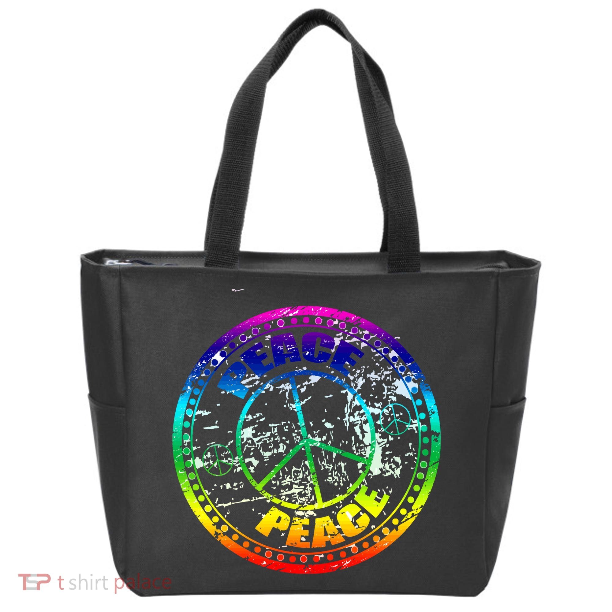 Peace Retro Tie Dyed Logo Tote Bag