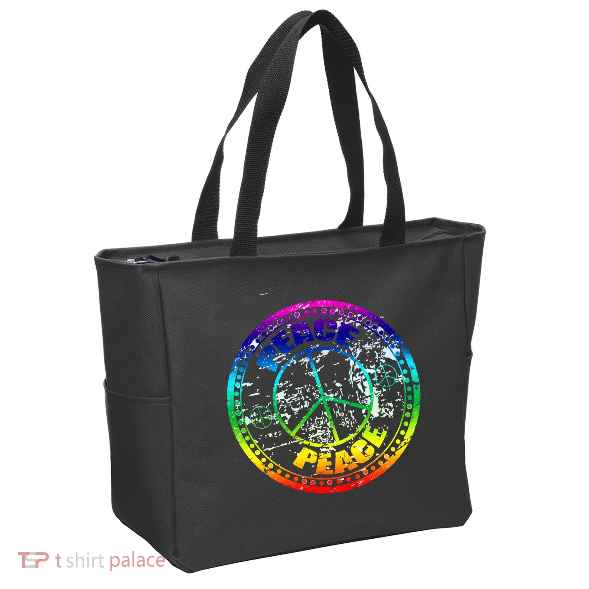 Peace Retro Tie Dyed Logo Tote Bag