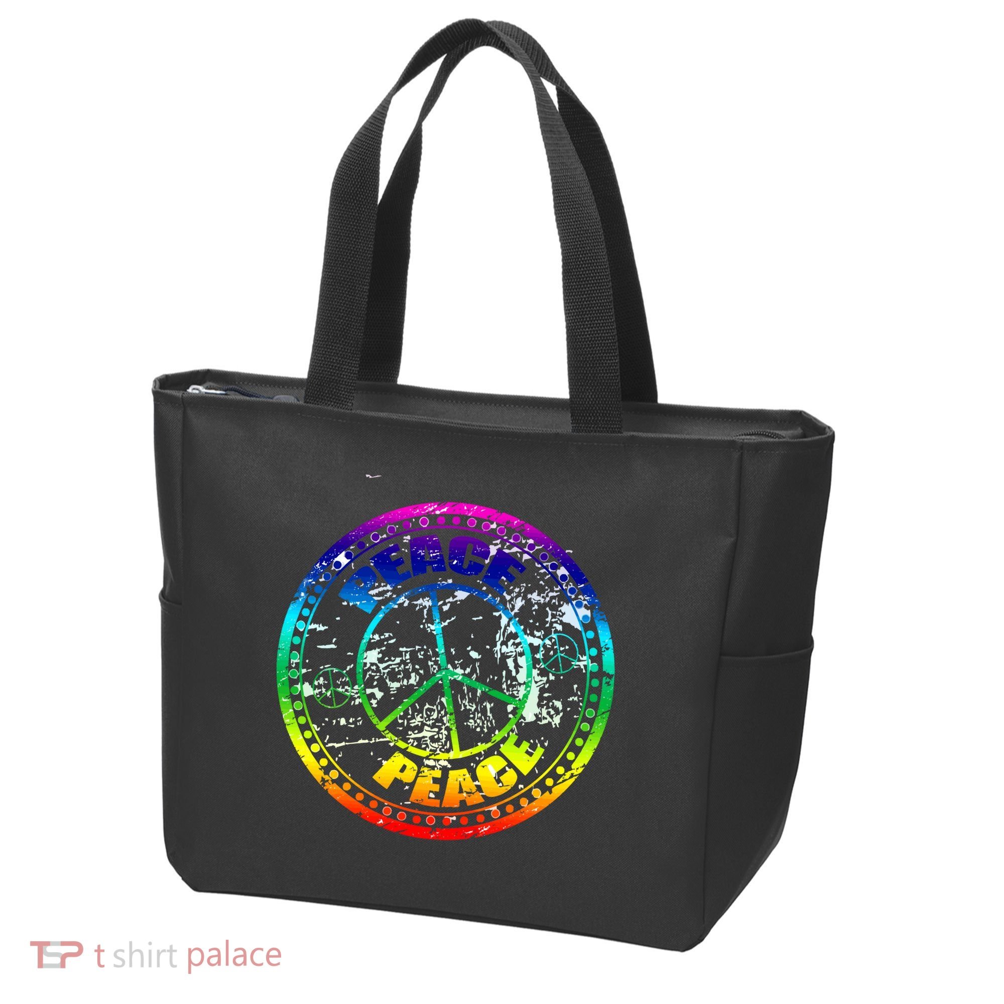 Peace Retro Tie Dyed Logo Tote Bag