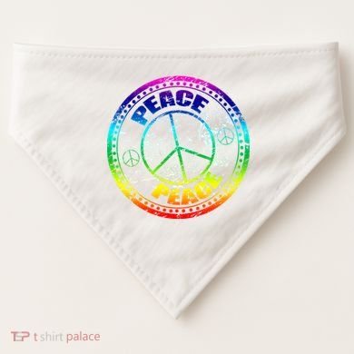 Peace Retro Tie Dyed Logo USA-Made Doggie Bandana