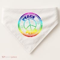 Peace Retro Tie Dyed Logo USA-Made Doggie Bandana thumb 0
