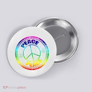 Peace Retro Tie Dyed Logo Button