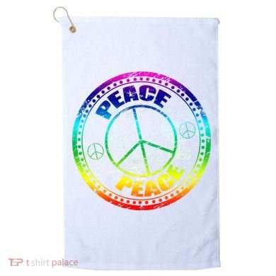 Peace Retro Tie Dyed Logo Golf Towel