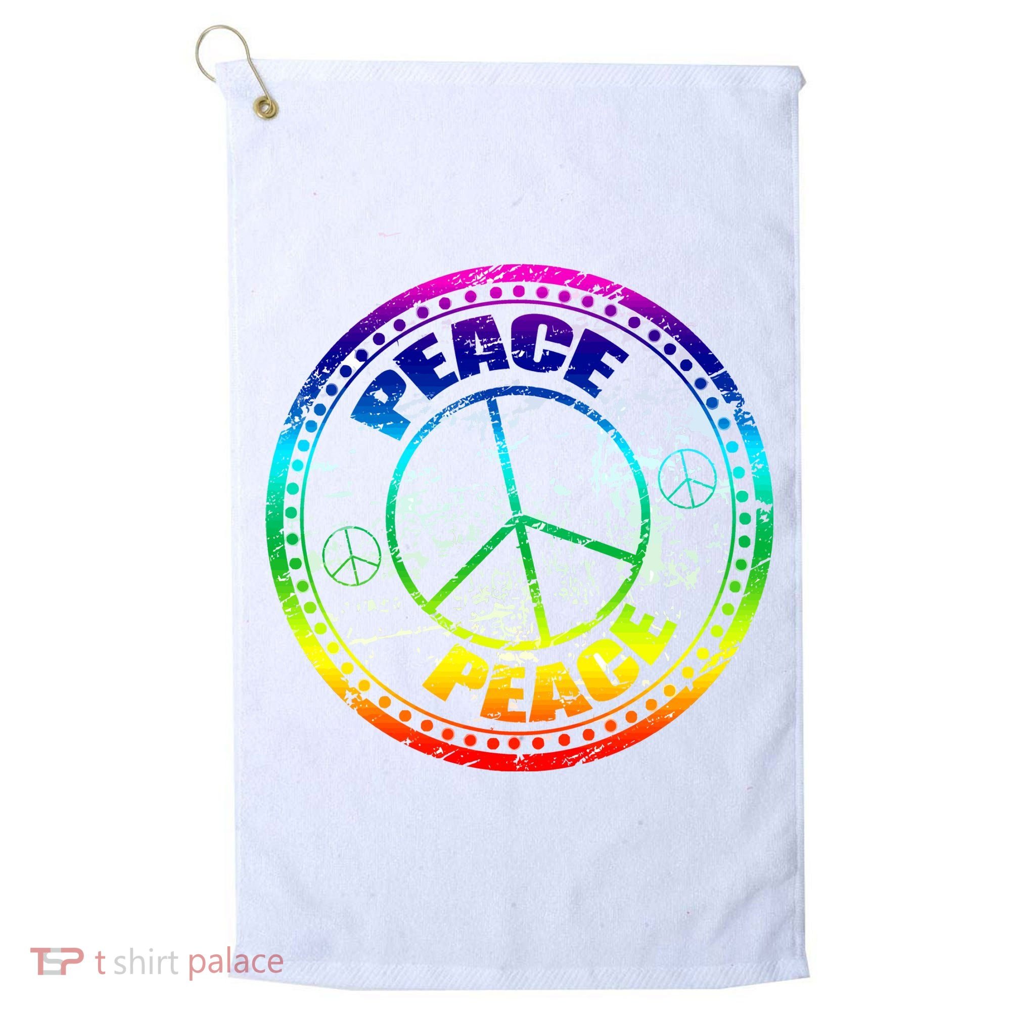 Peace Retro Tie Dyed Logo Golf Towel