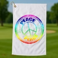 Peace Retro Tie Dyed Logo Golf Towel thumb 1