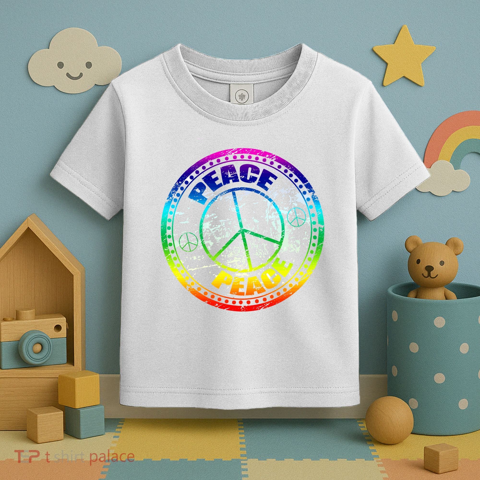 Peace Retro Tie Dyed Logo Toddler T-Shirt