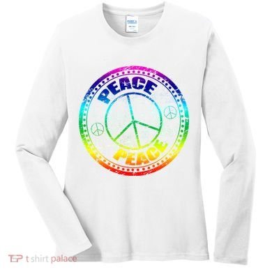 Peace Retro Tie Dyed Logo Women's Long Sleeve Shirt