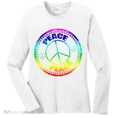 Peace Retro Tie Dyed Logo Women's Long Sleeve Shirt