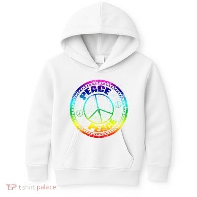 Peace Retro Tie Dyed Logo Kids Hoodie