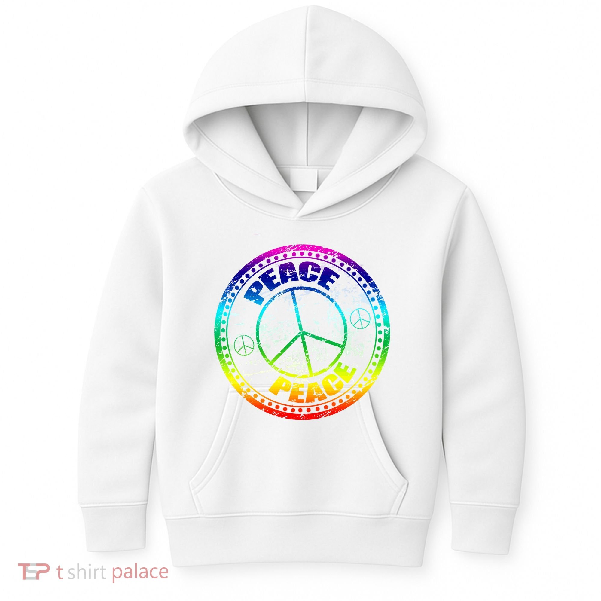 Peace Retro Tie Dyed Logo Kids Hoodie